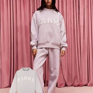 NWT 2026 Parke Valentines Varsity Mockneck -Lavender/White